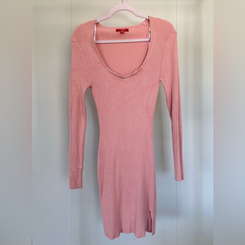 Guess Pink Long Sleeve Dress